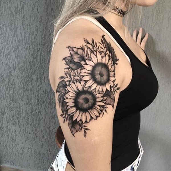 3d sunflower tattoo