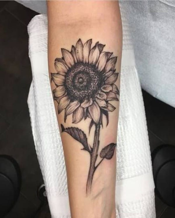 Beautiful sunflower tattoo