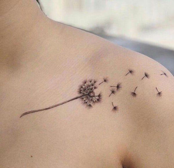 dandelion flower tattoo