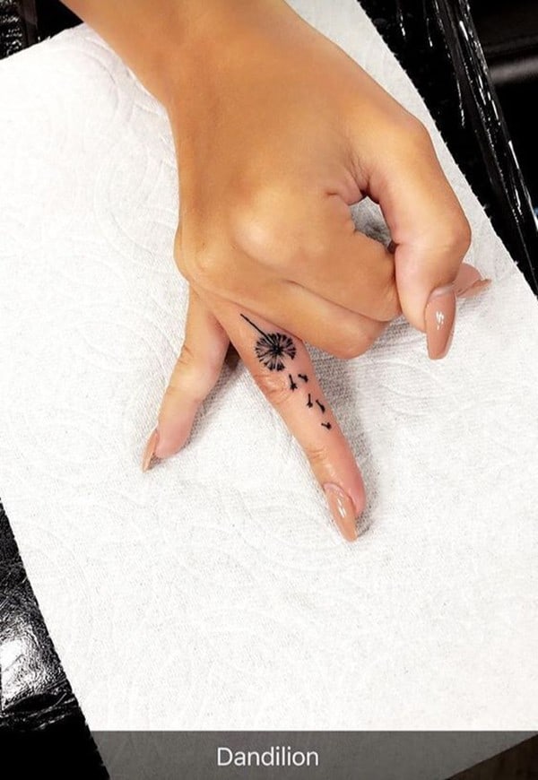 mini dandelion tattoo