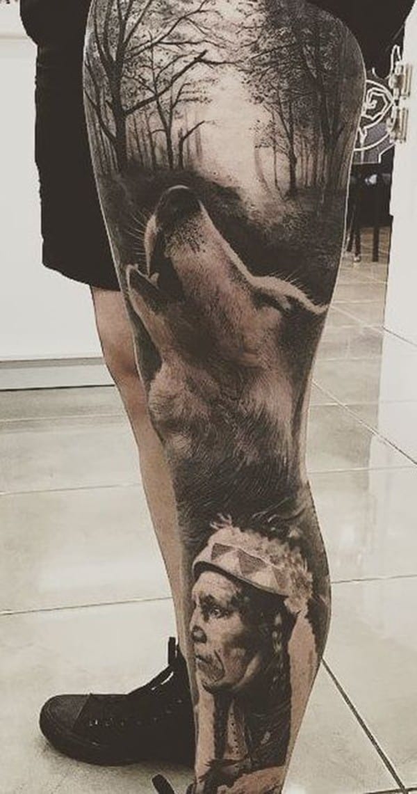 tattoo chó sói mini