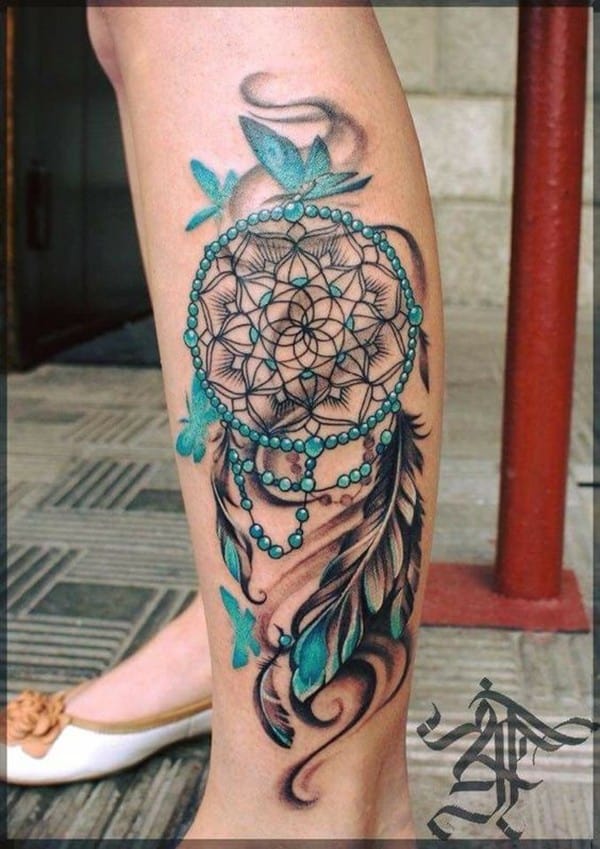 Tattoo Dream Catcher and Butterfly