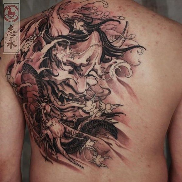 Tattoo mặt quỷ hannya oni