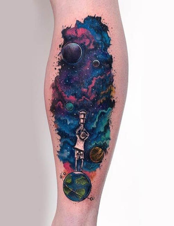 Watercolor arm tattoo