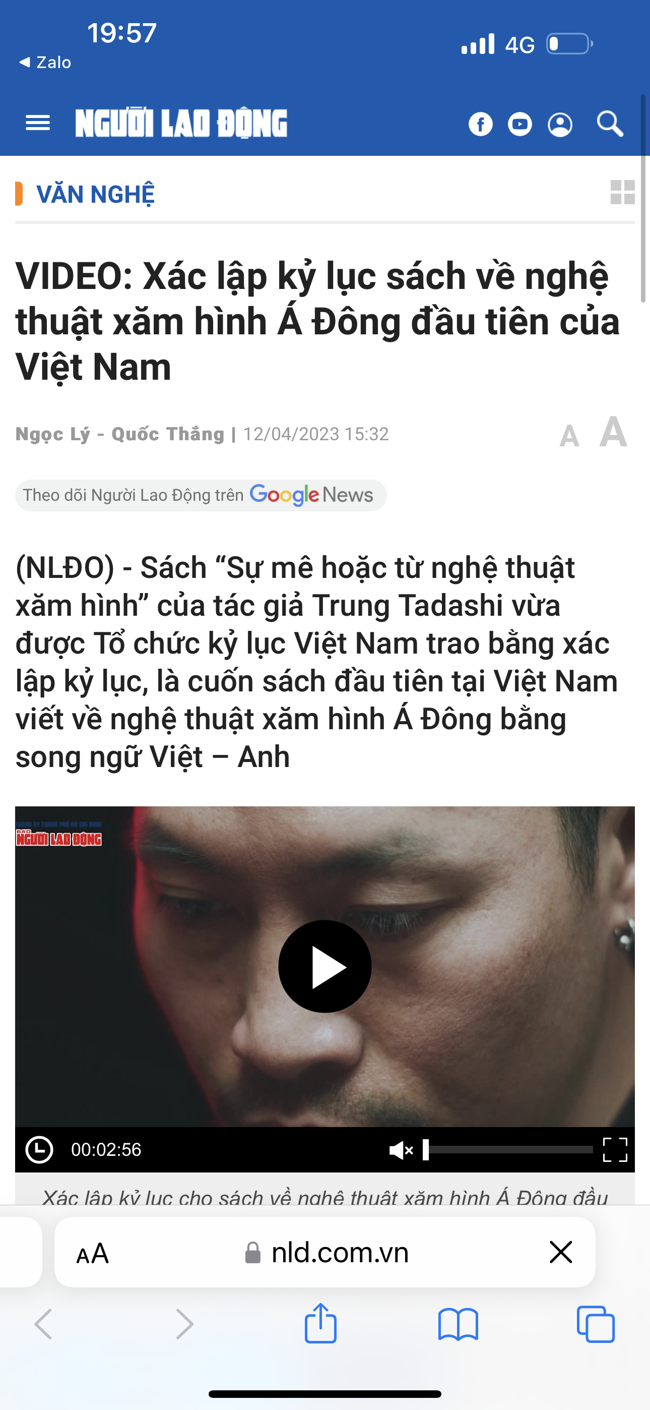 Nguoi Lao Dong online newspaper